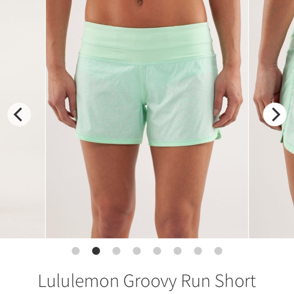 Lululemon athletic Fresh Teal Polka dot shorts